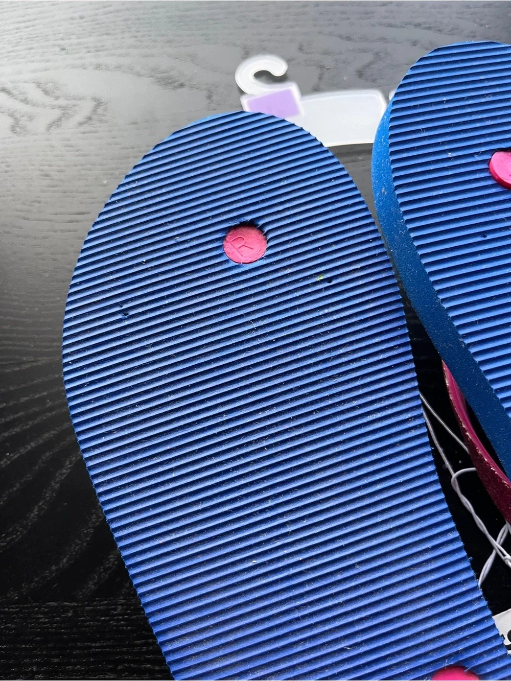Xhilaration Girls Flip Flops Blues Gail Blue Pink Glitter Size XL 5/6 New